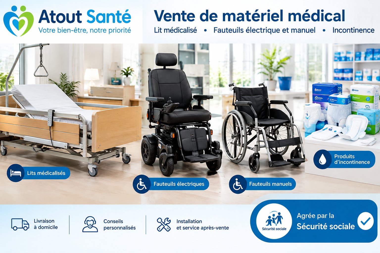 ATOUT + SANTE, matériel médical à domicile en Île-de-France (photo 1)